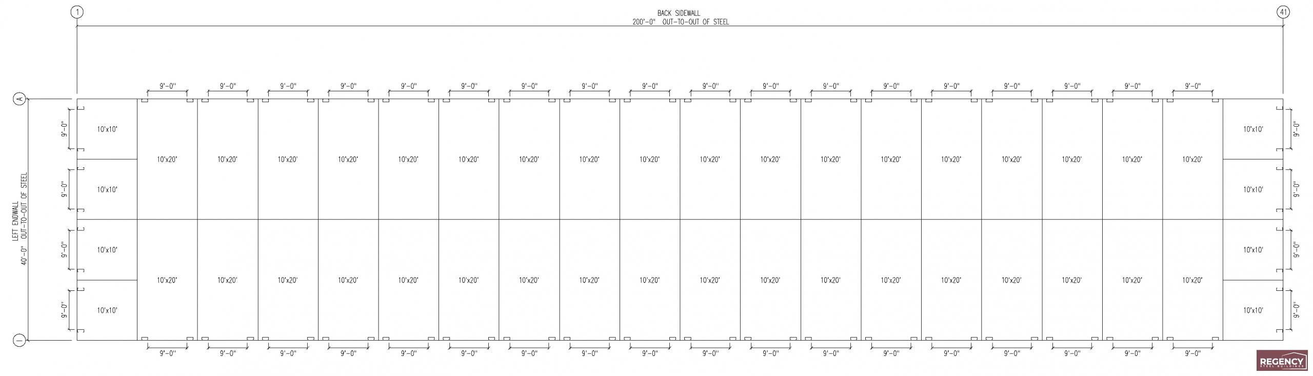 40x200 Mini Storage Floor Plan